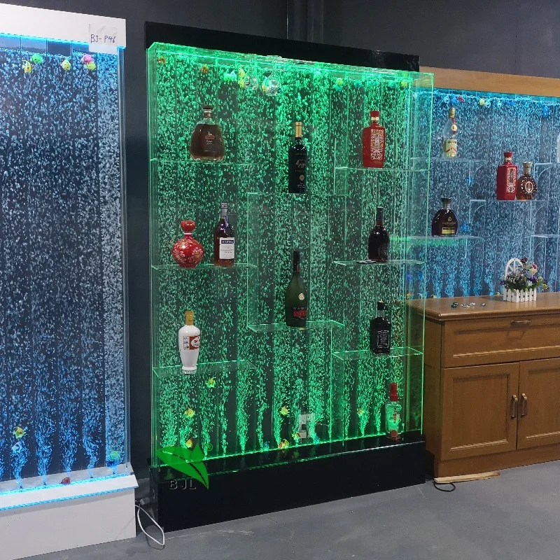 modern led home bar furniture water bubble panel wall bar wine cabinet