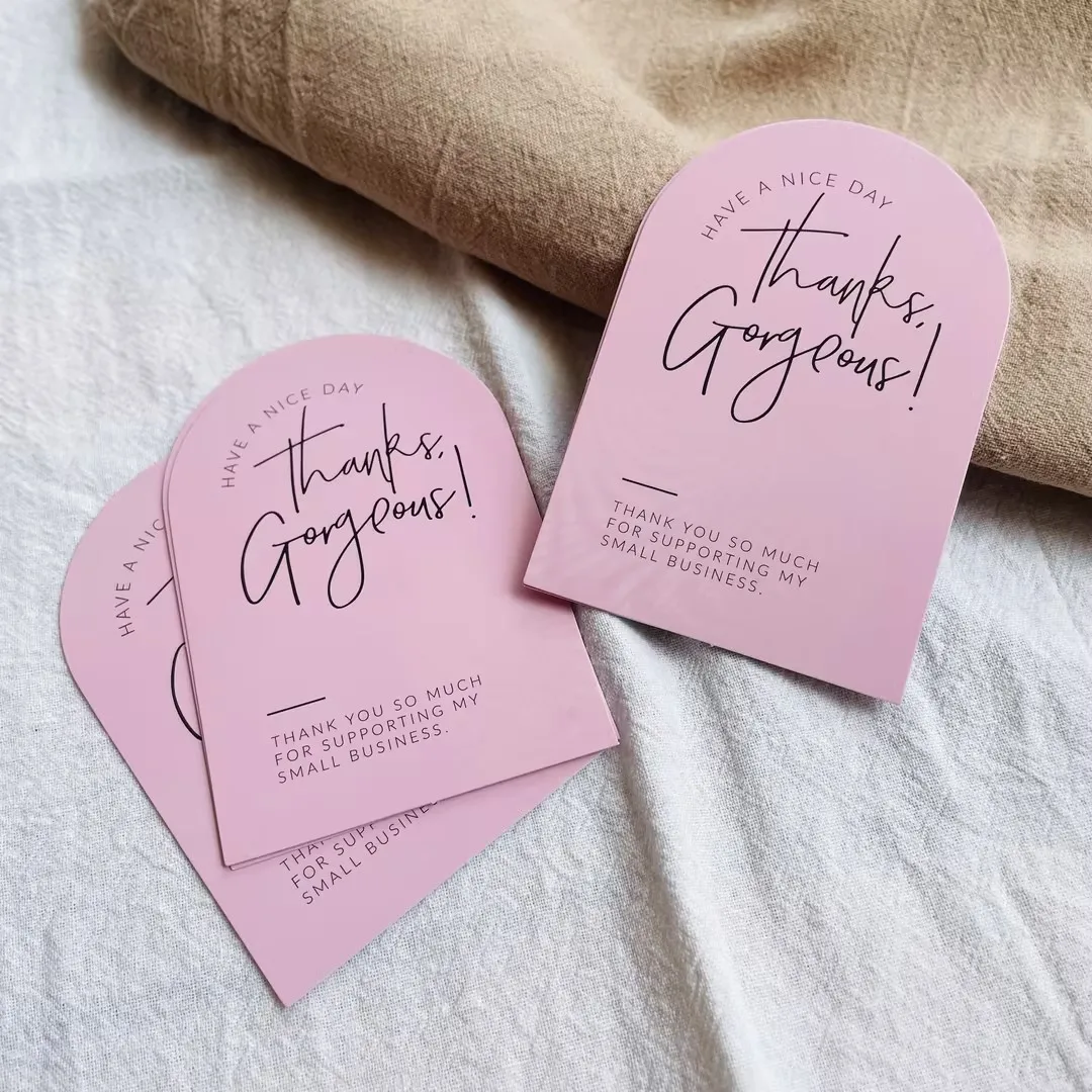 Amazon Recycled Paper Customized Fancy Design Offset Printing Thank You Greeting Card Postcards with Logo