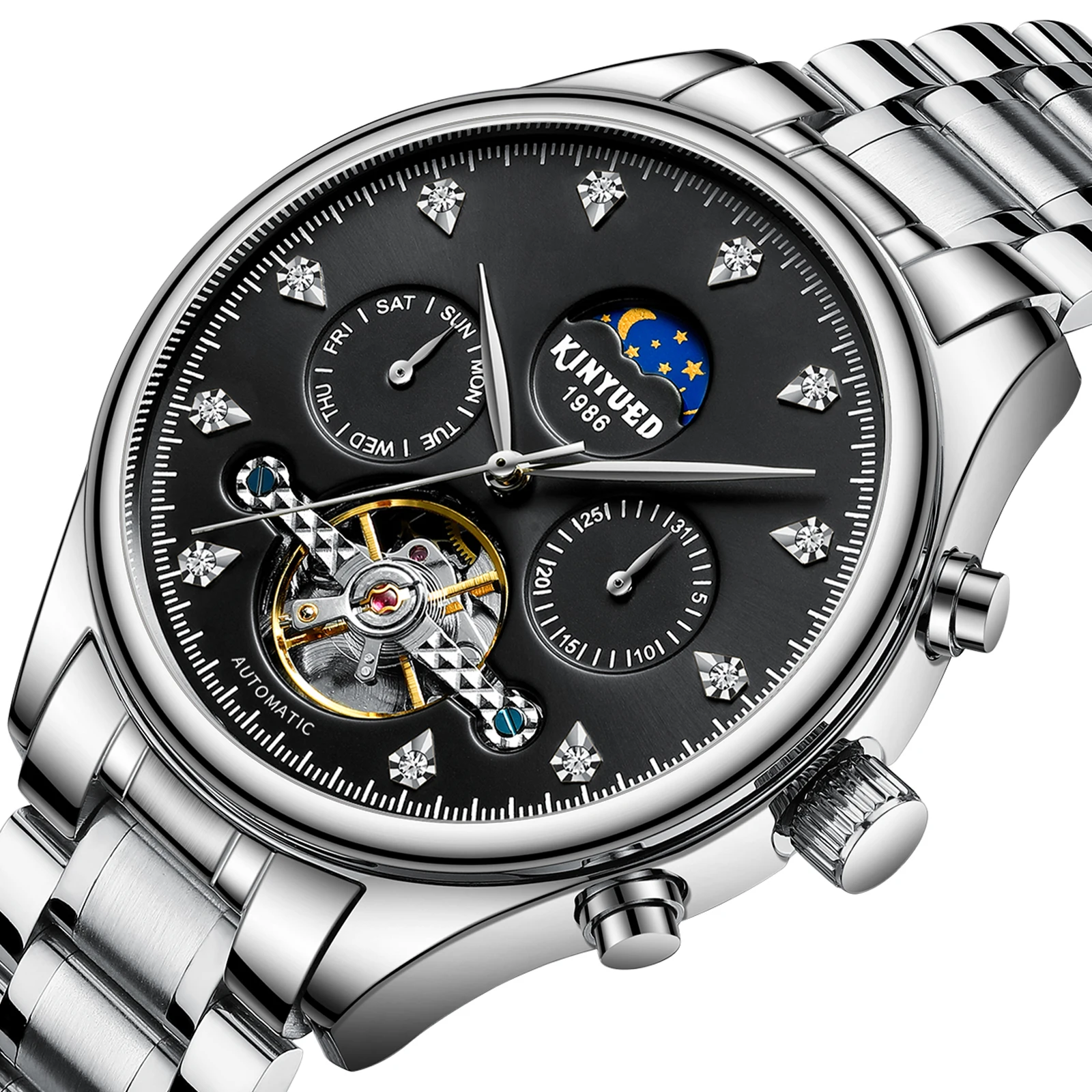 OEM Wrist Reloj Wrist Men Mechanical Watch  Waterproof Sport Leather Automatic Mens Mechanical Watches for Men With Box