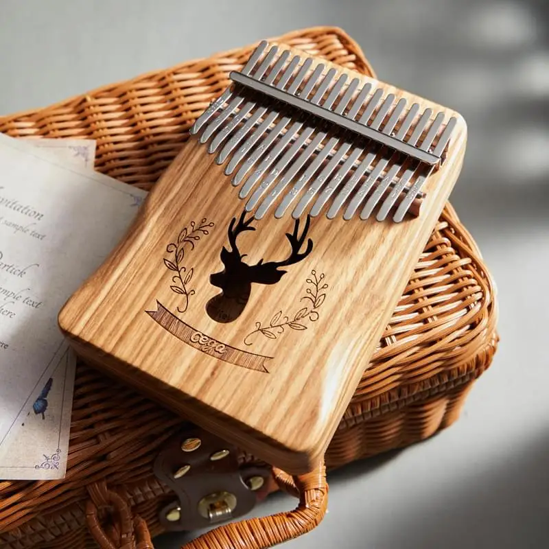 glossy zebra wood musical instruments wood thumb kalimba 17 note finger