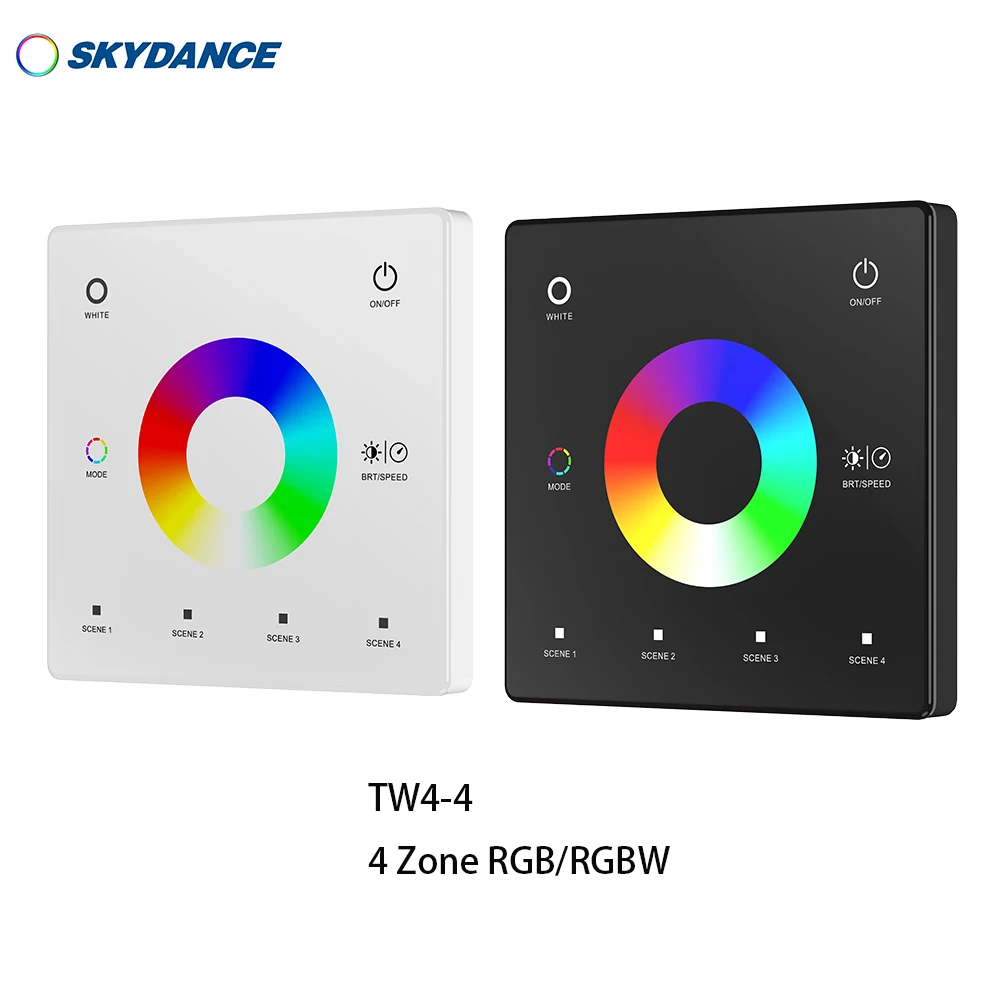 Настенная Сенсорная панель Skydance 4 зоны 1-5 цветов 2 г пульт дистанционного управления (батарея CR2032) для затемнения CCT RGB/RGBW RGB +