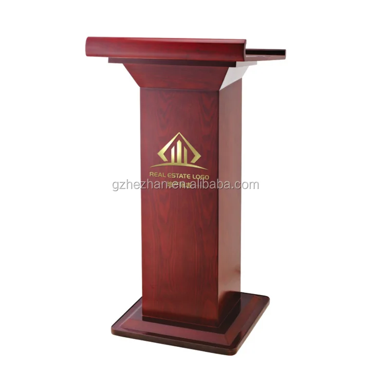 
Wooden Church Pulpit Speech Podium Floor-Standing Lectern Column Conference presentations Podium 