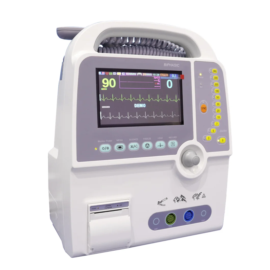 HC-8000D Portable Biphasic Emergency Cardiac External Defibrillator Monitor With Li-ion Battery