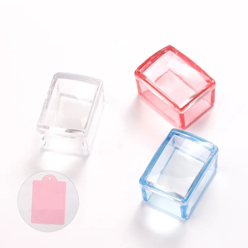New Square Transparent Silicone Nail Stamp Stamping Plates Kits Polish Printing Diy Nail Manicure Tool