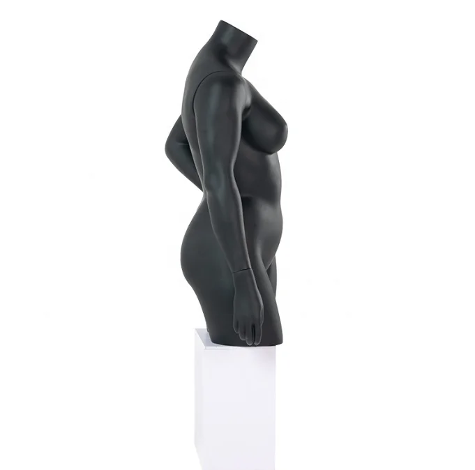 Big Size Sexy Female Half Body Bust Headless Customized Color Fiberglass Female Upper Body Mannequin With Block Stand On Sales
