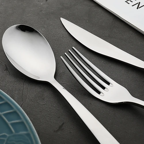 New Design Metal Inox Cutlery Set International Silver Stainless Steel Flatware