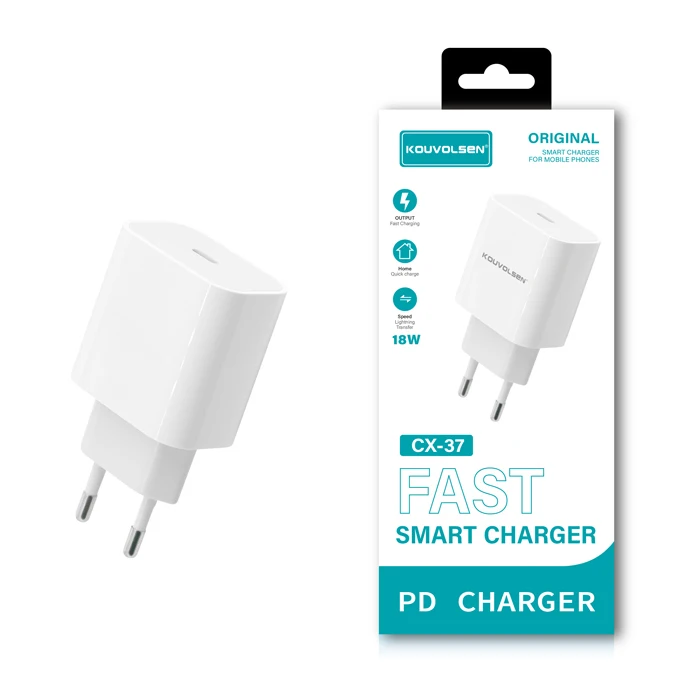 USB C 18 Вт PD зарядное устройство DC для мобильного телефона с логотипом компании на заказ европейская вилка адаптер Iphone