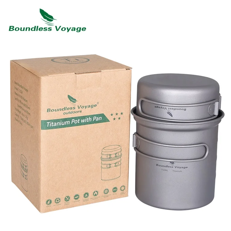 Boundless Voyage Portable Outdoor Cooking equipment Camping cookware Mess Kit Cookset  for Backpacking Hiking