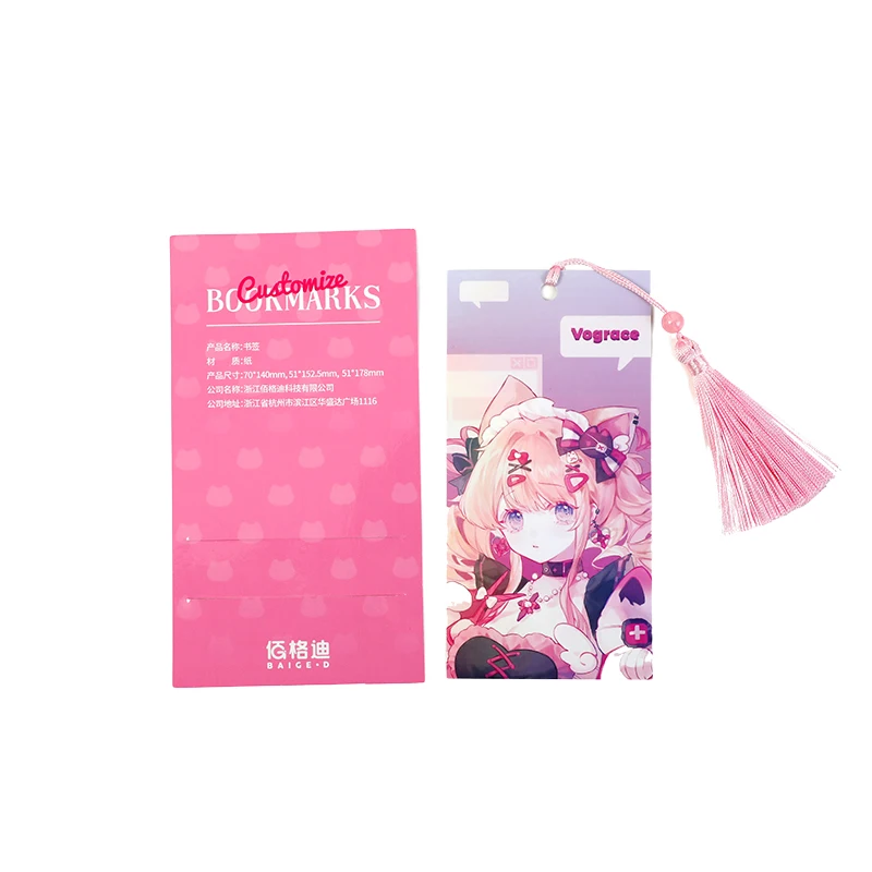 Vograce Wholesale Cartoon Paper Bookmark Oem Anime Bookmarks For Books
