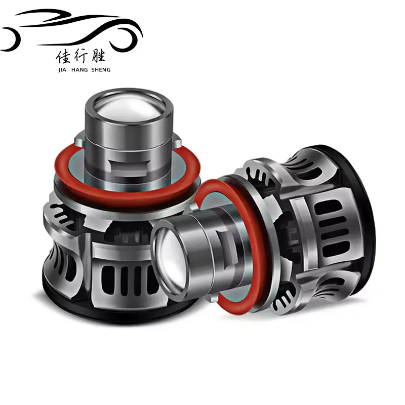 JHS Fog Lamp H11 H8 Car BI Projector LED  Laser Headlight Bulb 3570 Chips Lens Light 9005 9006 Car Driving Lights
