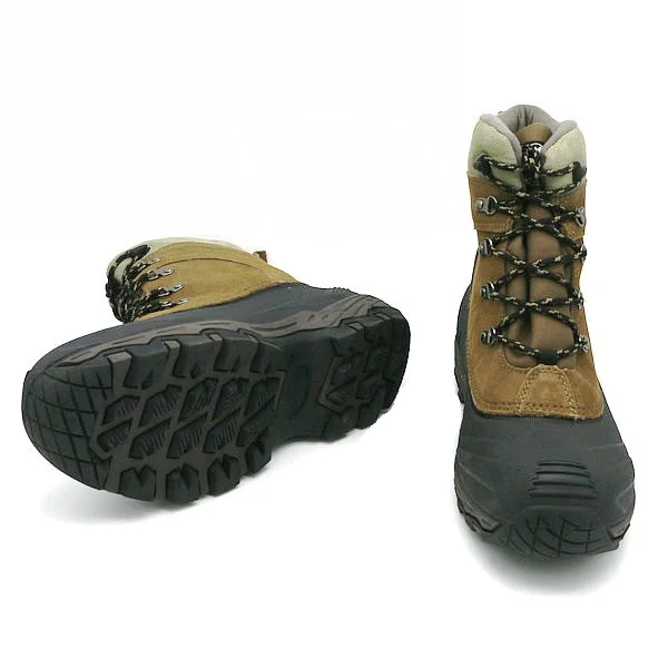 Genuine Cow Suede Leather Upper Tpr Polar Fleece Lining Casual Men Casual Ankle Fur Winter Boots