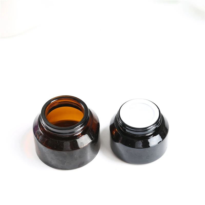 2021 Amber cosmetic glass bottle face eye cream tea-color glass bottle jar sample bottle