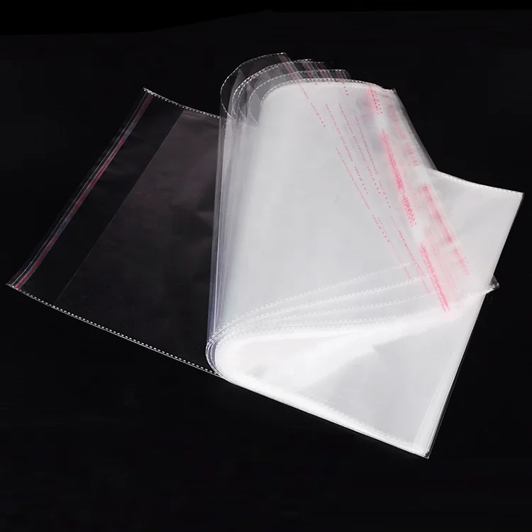Custom Print self-adhesive Clear Garment Clothing Transparent Resealable BOPP Opp Plastic Bag