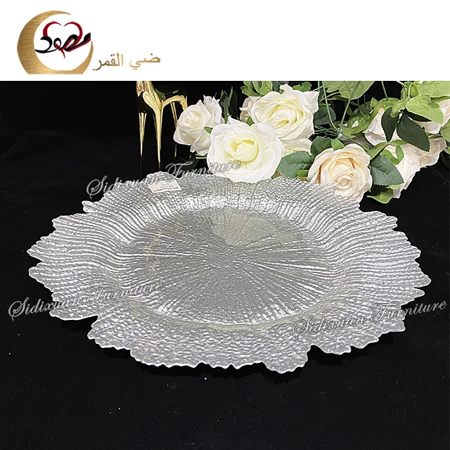 
Restaurant furniture dinner tableware plates dishes modern silver charger plates 