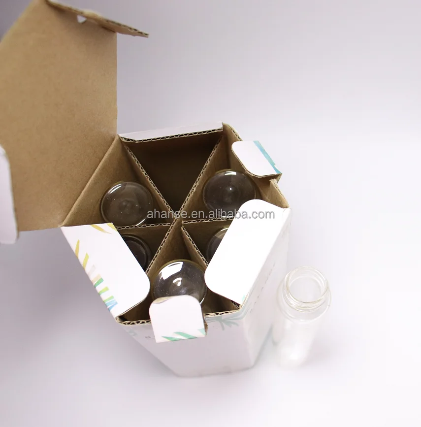 In stock clear empty 50ml 100ml cylinder tube wine glass bottle with silver screw cap and custom box