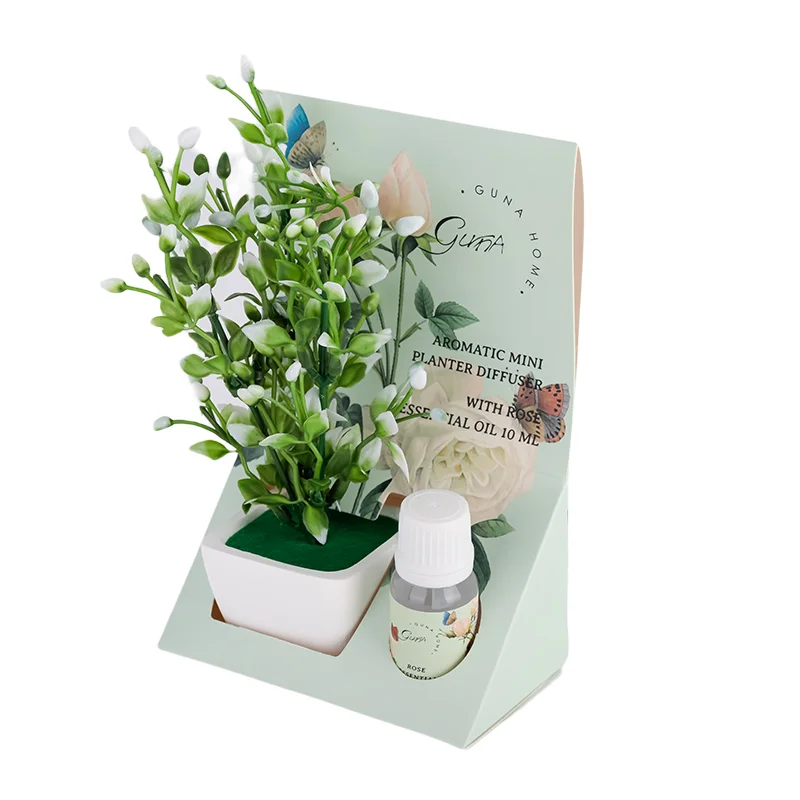 Wholesale High Quality Artificial Plant Diffuser with Essential 10ml Oil Ceramic Utensils Home Aromatherapy