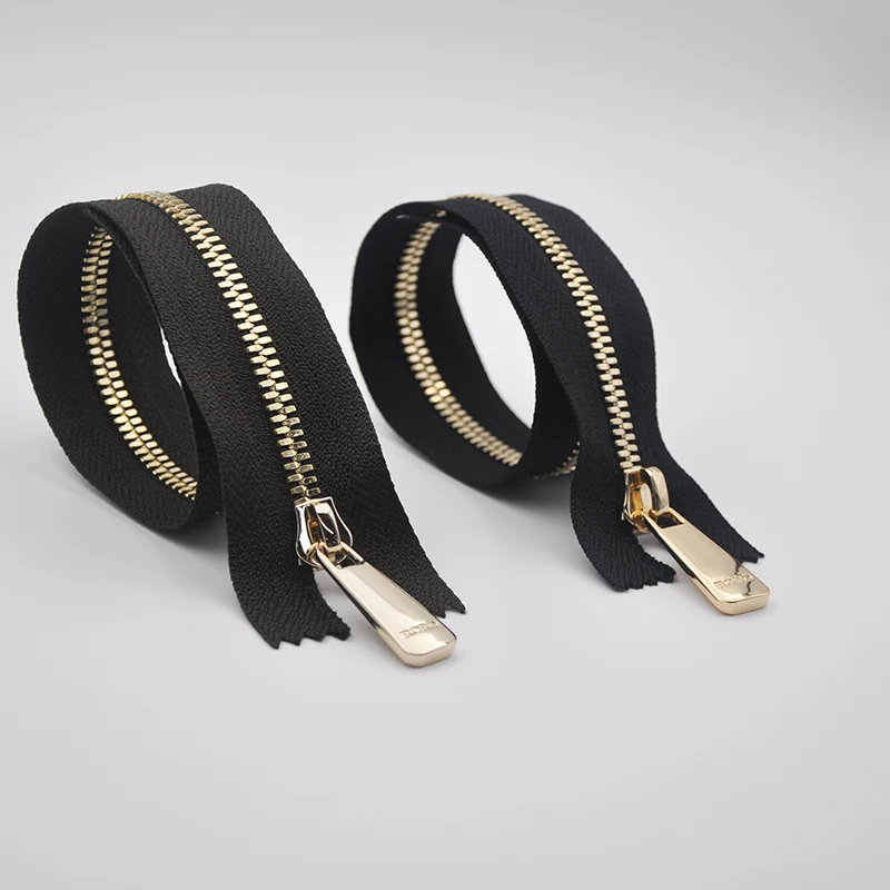 3# 8# Giant Brass Close-End Separating Corn Teeth Metal Zipper 3' 8 Inches With Loop Shaper Zipper On Side  For Coat Clothes