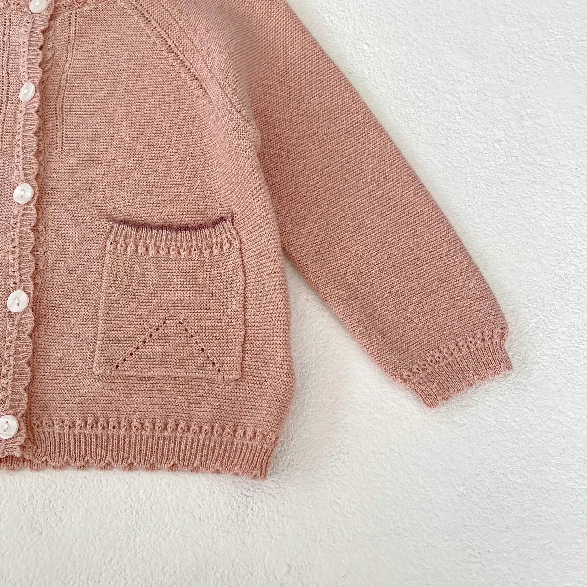 Hot selling Newborn Baby Coat Infant Knitted Cardigan Long Sleeve Clothing Newborn Pocket Coat Autumn Baby Knitwear