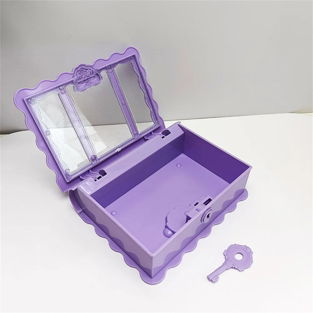 Cheap Creative European Magic Book with Lock Key Kids Plastic Cosmetic Jewelry Storage Box Desktop Boxes for Earrings Rings