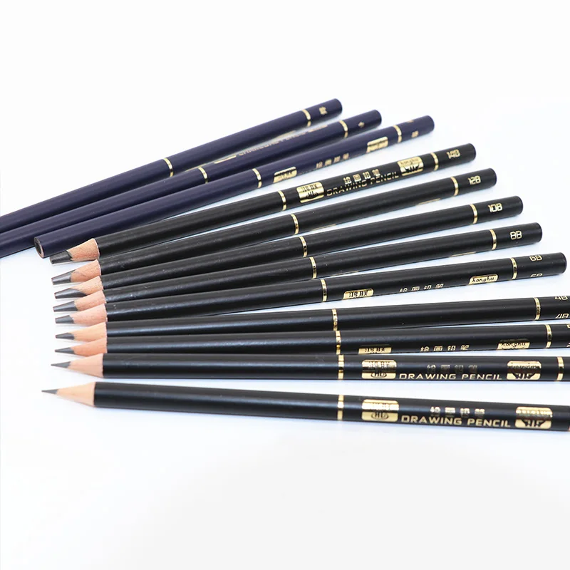DRAWING Pencil 2H HB B 2B 3B 4B 5B 6B 8B more 14B PVC Pet Packing