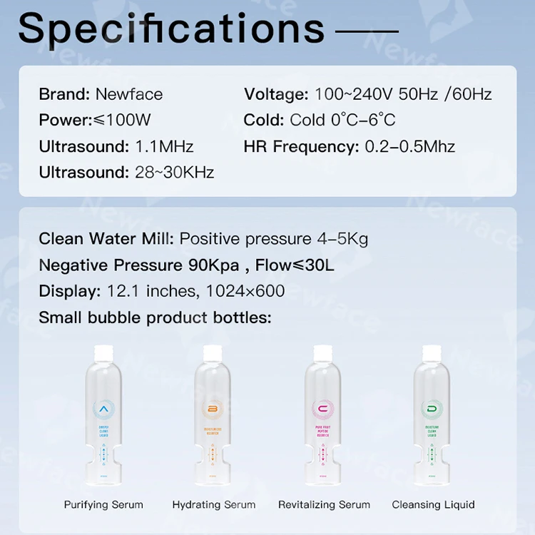 NewFace 2024 Trend Newest 17 IN 1 Hydra Machine Dermabrasion Aqua Peel Facial Oxygen Jet Skin Clean Whiten Salon Hydro Equip