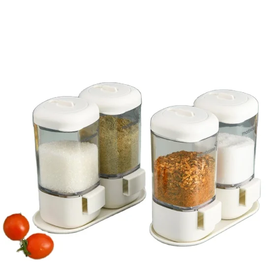 Metering seasoning box push type seasoning bottle rotating seal household kitchen salt monosodium glutamate seasoning jar