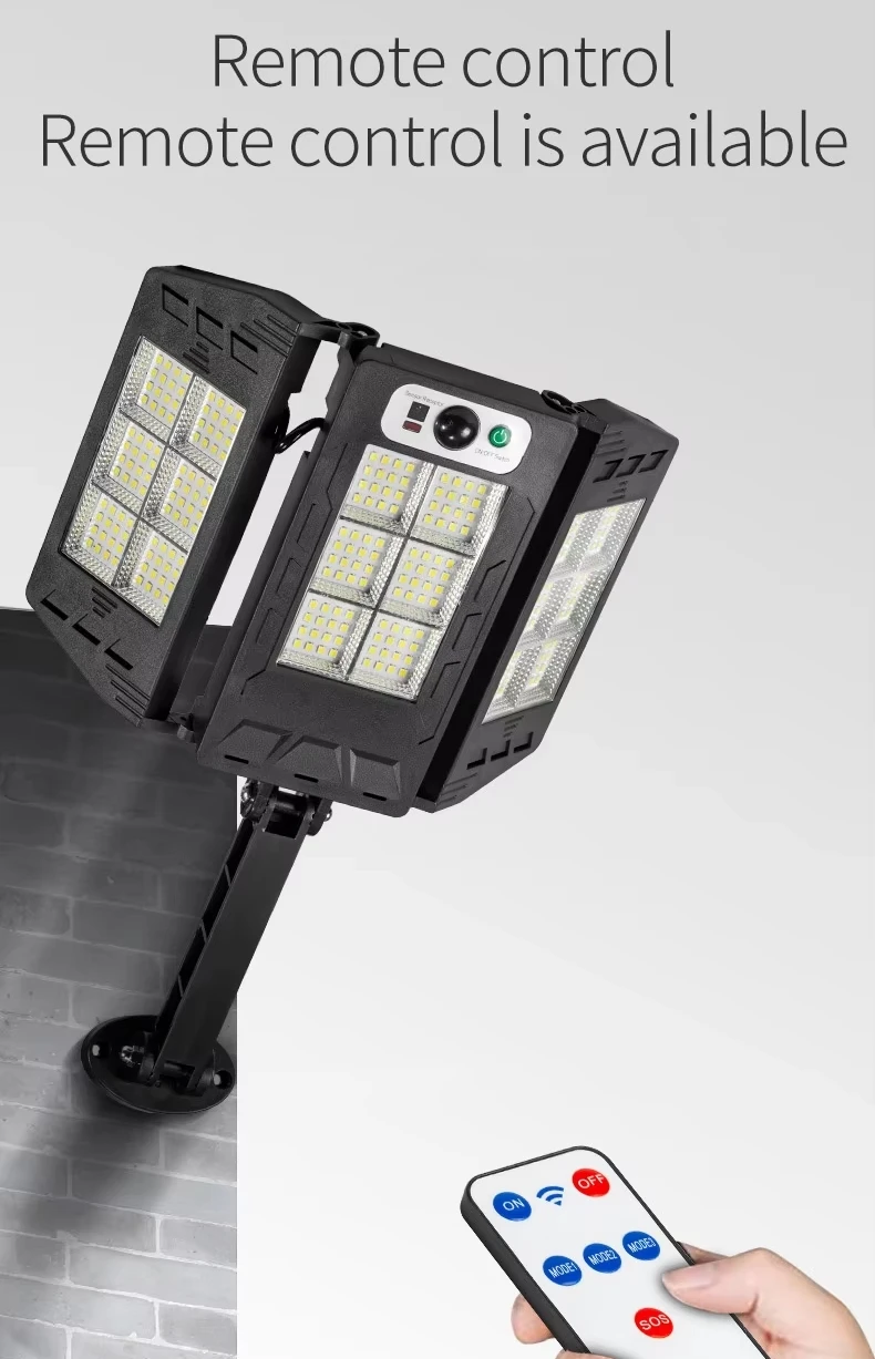 Rts 288 Leds Powerful Lampe Solaire Outdoor Motion Sensor External Waterproof 12000 Lumen Solar Street Light with Remote Control