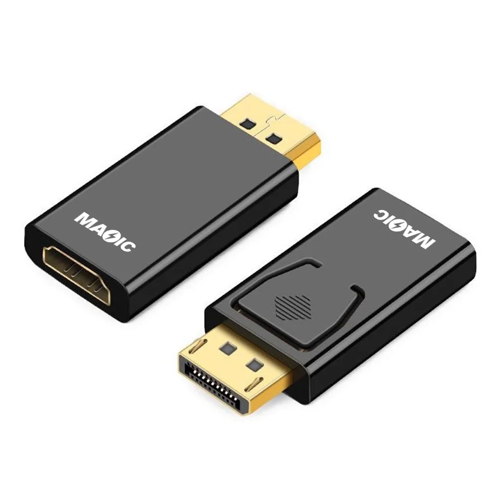Ready to Ship Black Color Male to Female Display Port To HDMI Adapter 1080P DP to HDMI Converter