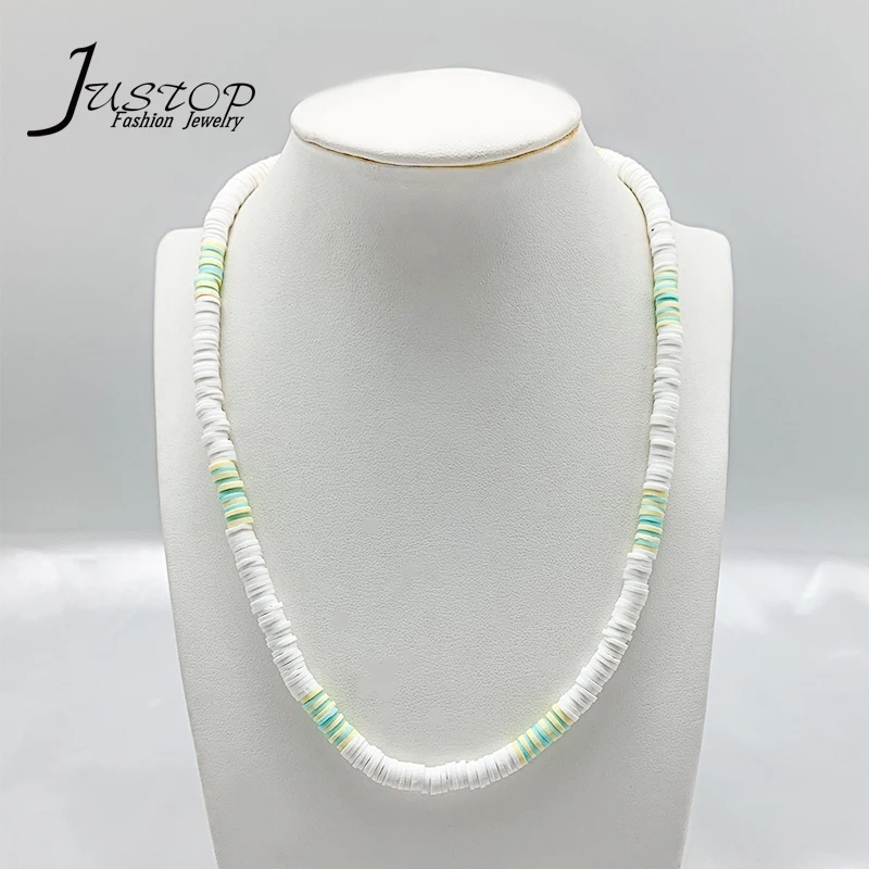 Модное ожерелье из белой полимерной глины для девочек