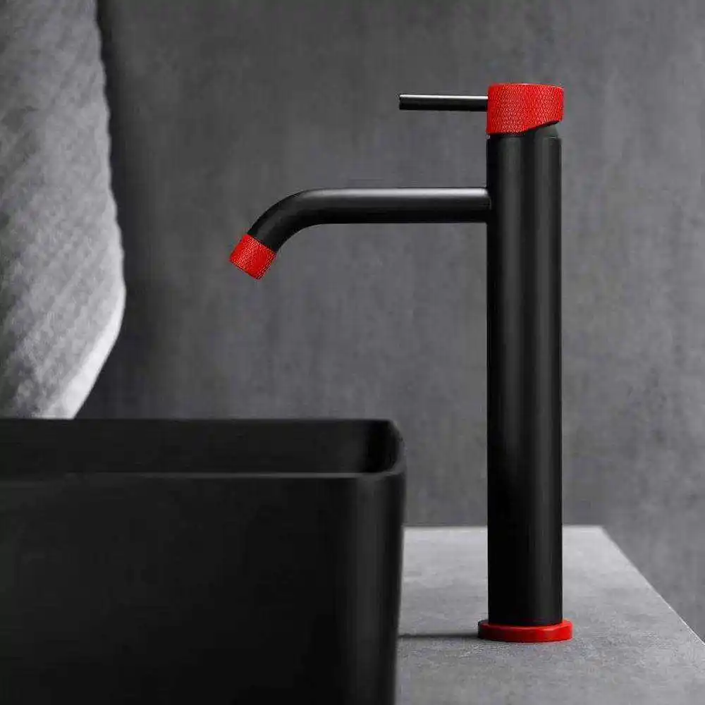 LOW MOQ Rose Gold Brass Single Handle Hot And Cold Water Bathroom Basin Tap