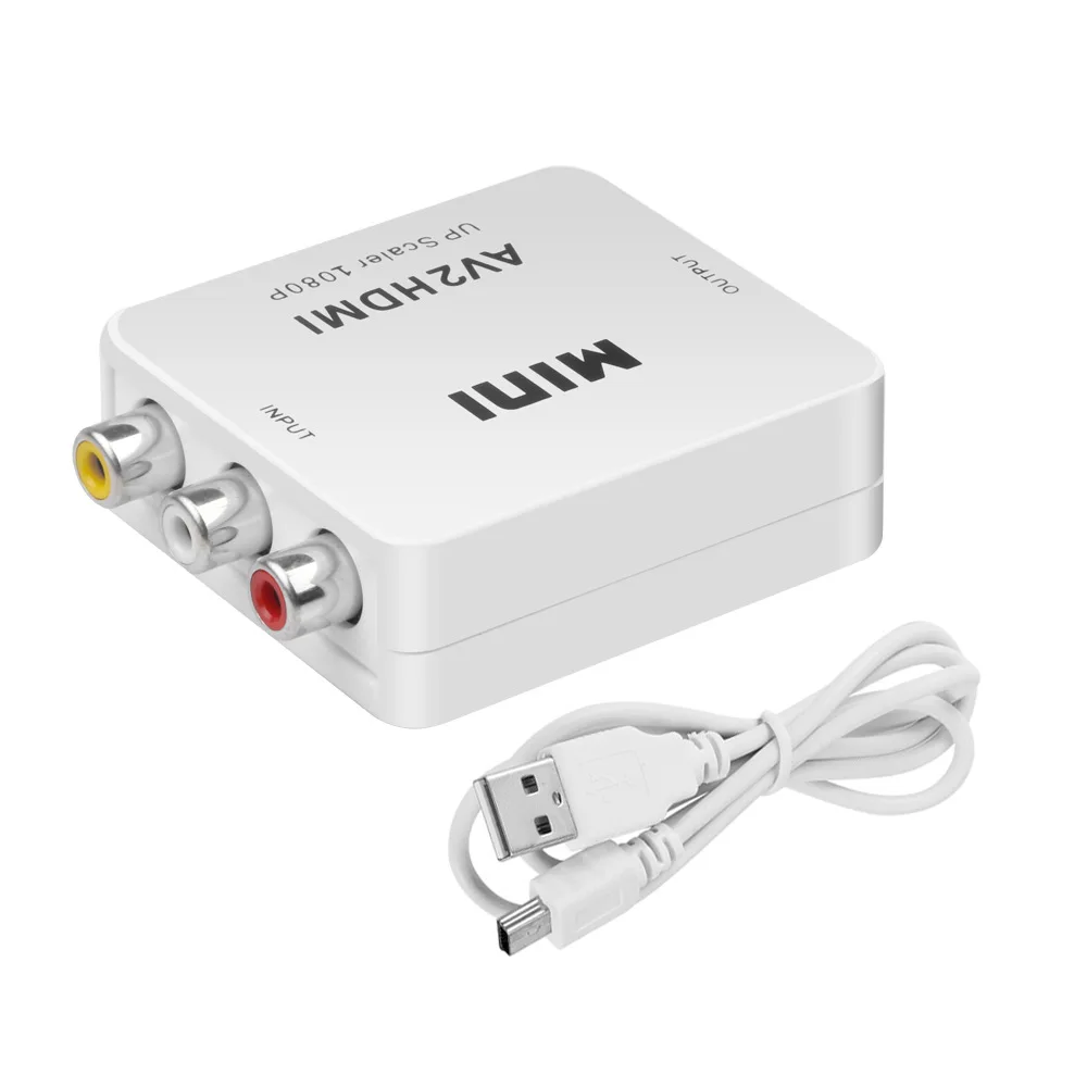 High Quality AV2HDMI RCA AV To HDMI Composite Adapter Converter 1080P Audio Video Cable CVBS AV Adapter with USB Cable