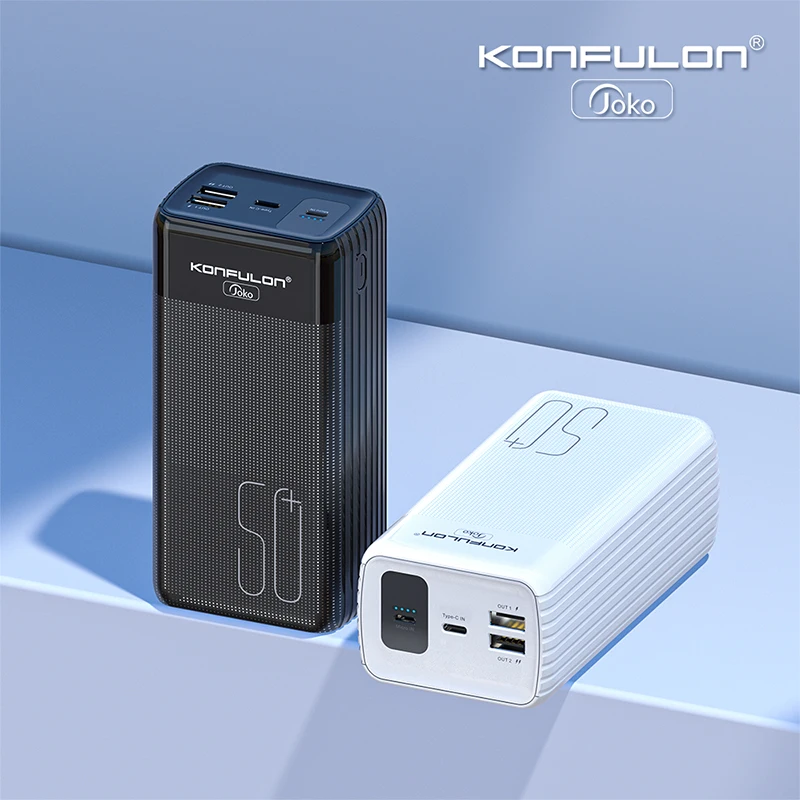 Внешний аккумулятор Konfulon на 50000 мАч с двумя USB-портами светодиодный портативное универсальное зарядное устройство для мобильных