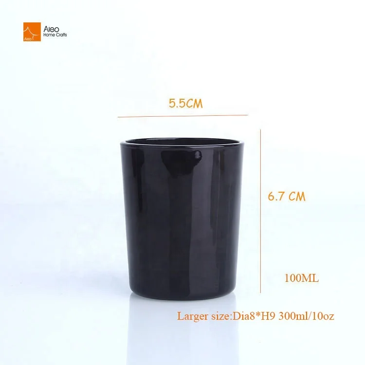 Wholesale Candle Vessels Factory Classic Black Matt Glossy Round Glass Packaging