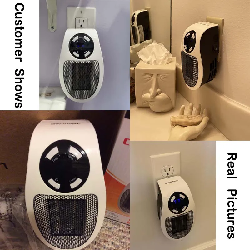 Электрический мини-нагреватель, портативный штепсельный нагреватель для ванной комнаты, зимний теплый настенный выход, удобный керамический нагреватель с положительным температурным коэффициентом