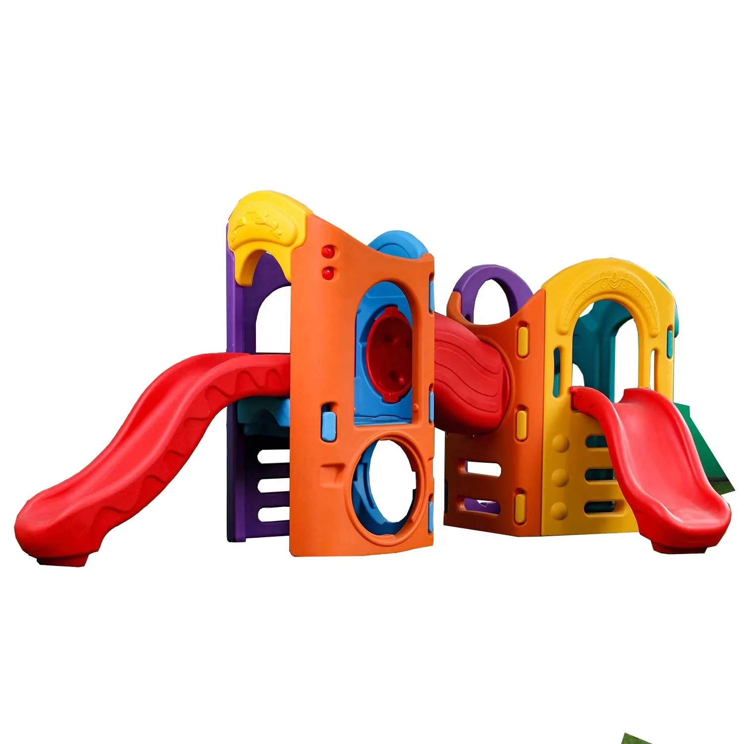 Colorful tunnel and slide combination children indoor small amusement slide