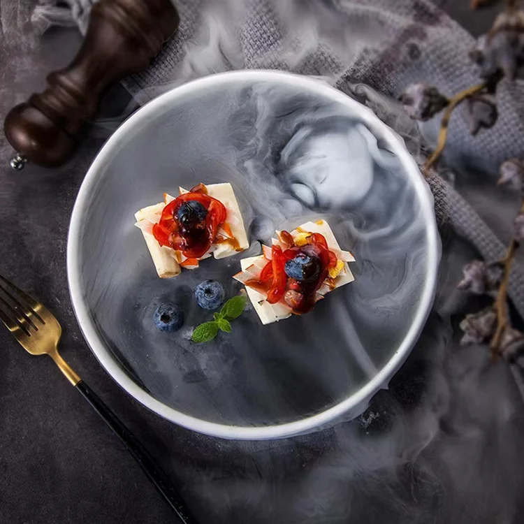 Japanese Food Grade 10 Inch Salmon Round Sushi Plate Melamine For Restaurant Dry Ice Plate