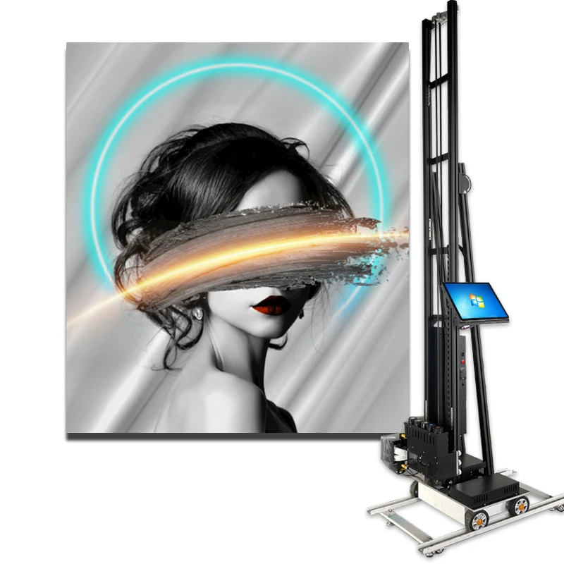 Hot Selling 3D UV Vertical Wall Printer Good Price Home Use Retail Wall Painting Machine Automatic Core Motor PLC Engine Gearbox