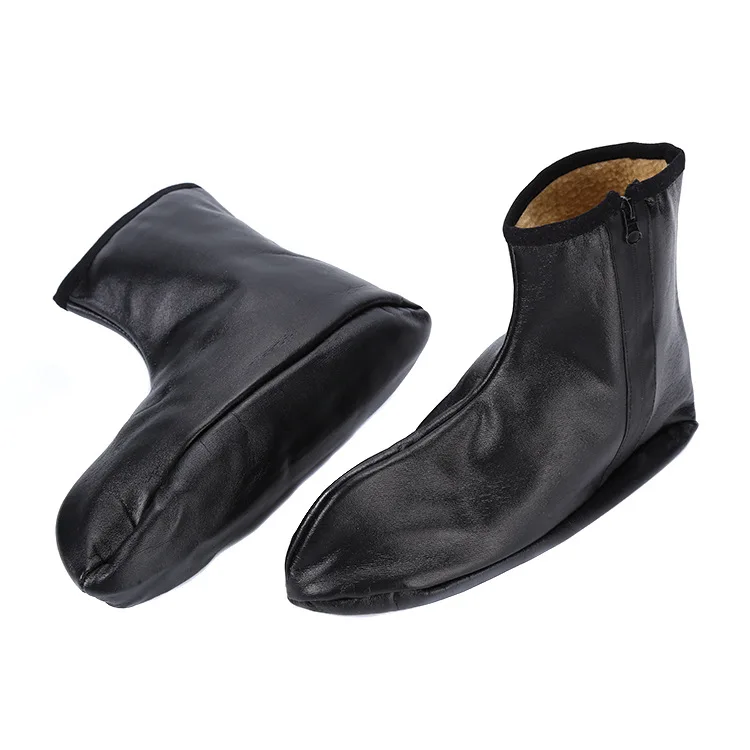 Custom cerw Thickened men leather socks black warm socks winter comfy wholesale unisex winter socks