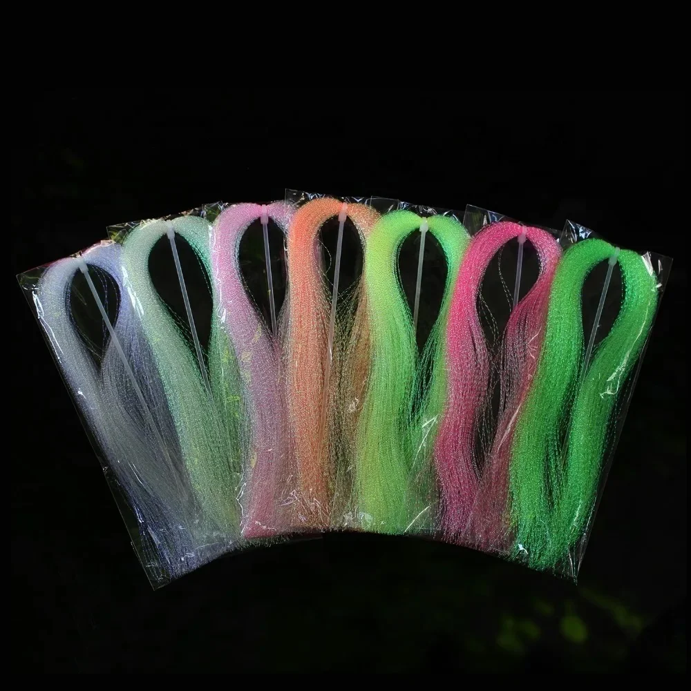 Wholesale UV Crystal Flash Holographic Tinsel Krystal Twisted Flashabou Sparkle Streamer Fly Tying Materials