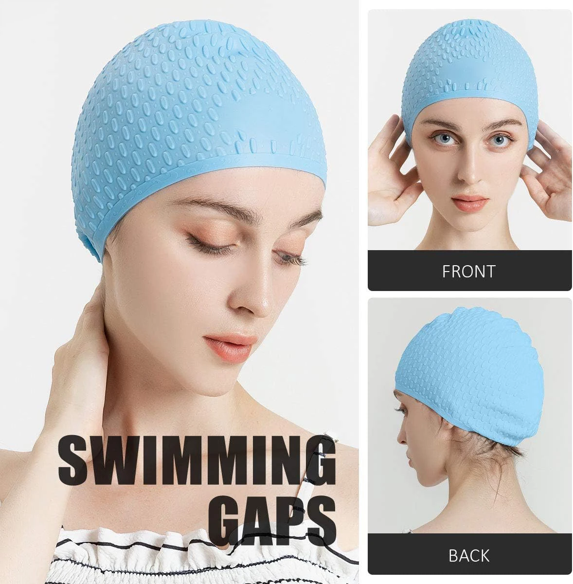 Bubble Silicone Swimming Cap Waterdrop Swim Cap For Short Medium And Long Hair
