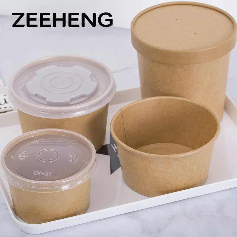 Food grade disposable custom printed paper sauce bowl salad bowl