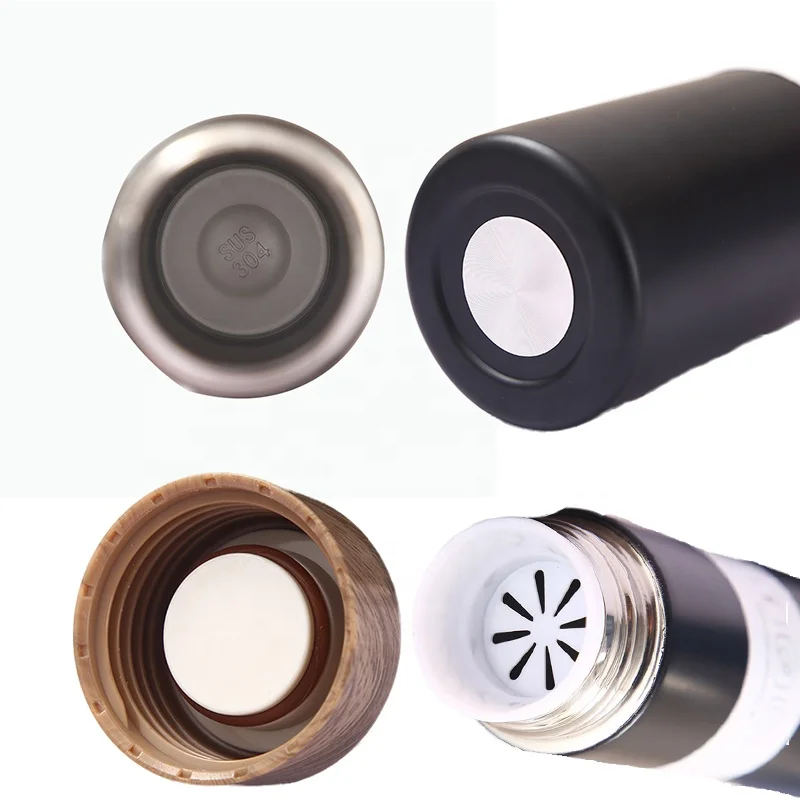 TY 150ml 250ml customized logo Stainless Steel Mini Cute Thermos With Wood Grain Lid Double Wall bottle