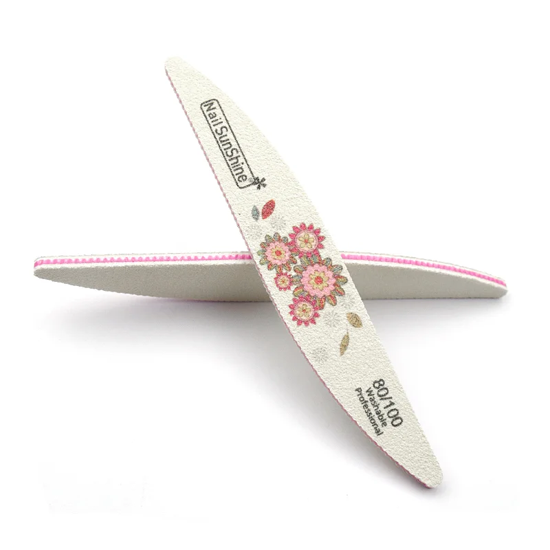 5pcs/lot Nail Files 80/100/150/180/240 Printed Manicure Nail Polish Washable Nails Files SandpaperToolWillow Individual Package