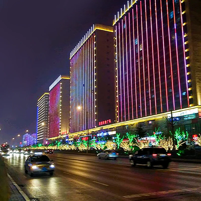 Exterior facade landscape strobe dynamic strip light for undefined project lighting for complex