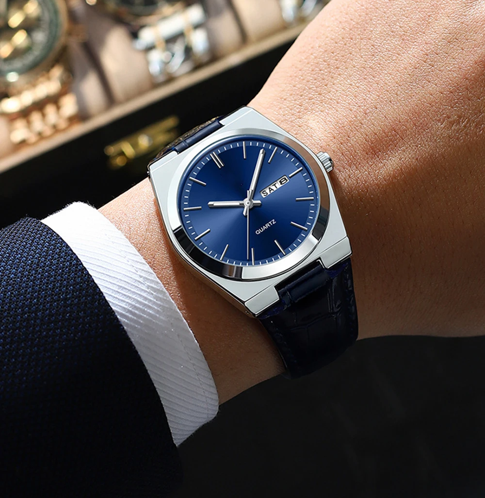 High Quality Classic Business Leather Analog Watch For Men Luxury Wholesale Watch Quartz Leather Watch