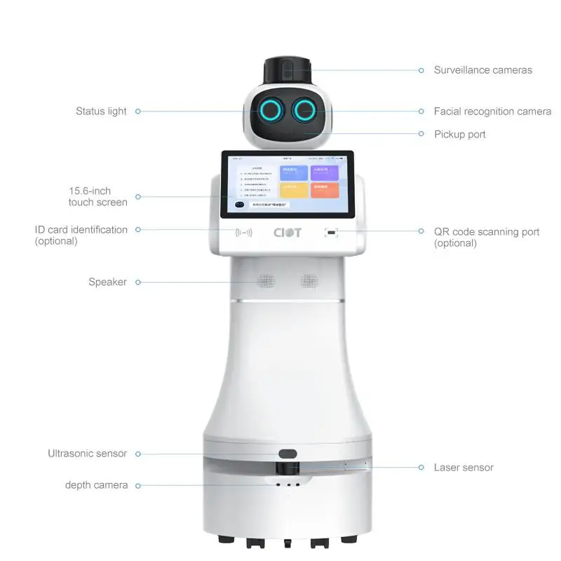 Intelligent Face Recognition Guide Guest Robot Business Best Store Reception Autonomous Mobile Robot