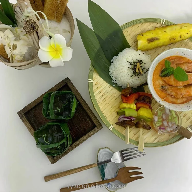 Cheap Biodegradable Bulk Natural Bamboo Leaf Panda Fresh Green Leaves Products for Sushi Leaves Boat Party Decoration
