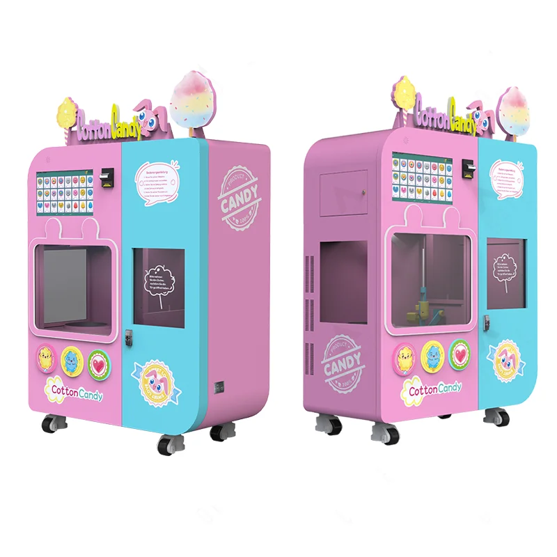 Coin-Operated Automatic Cotton Candy Vending Machine for Commercial Stalls