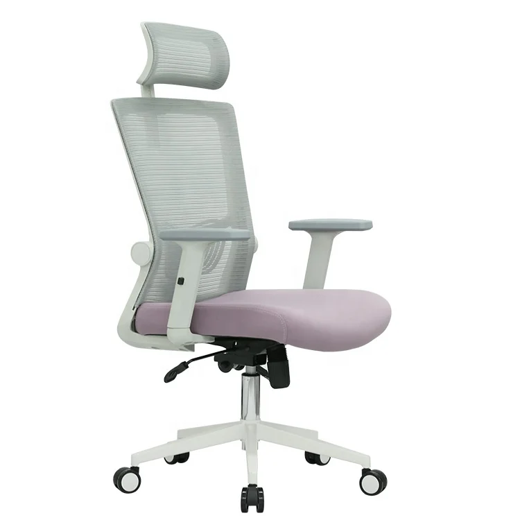 Commercial furniture white executive mesh office chairs with chrome base in office equipment