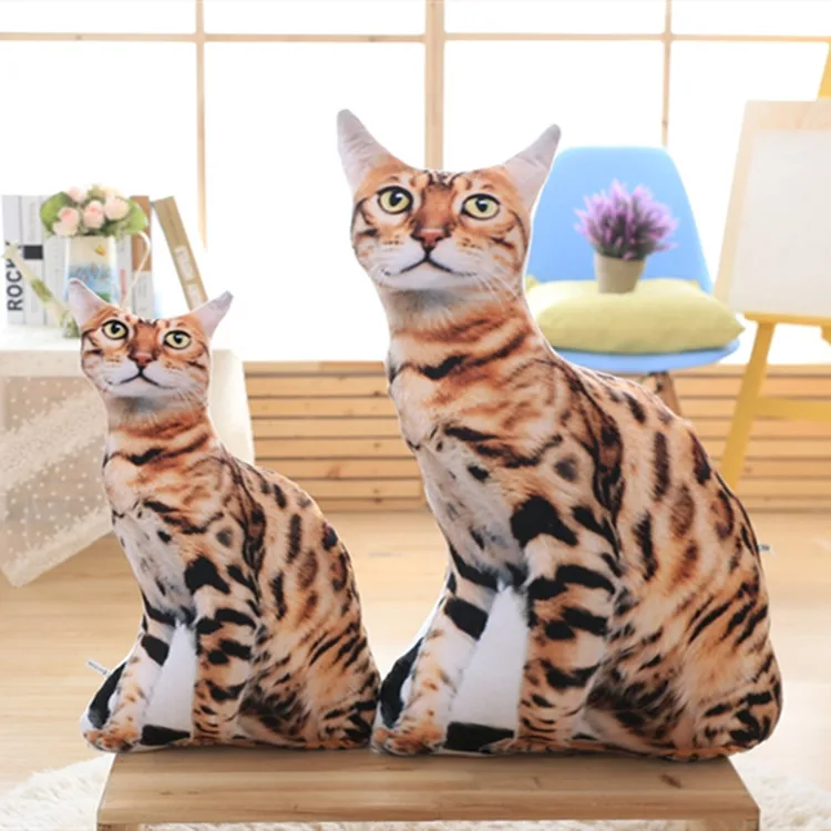 Wholesale Home 3D Animals Shaped 70cm large plush cat pillow animal body pillow cushion